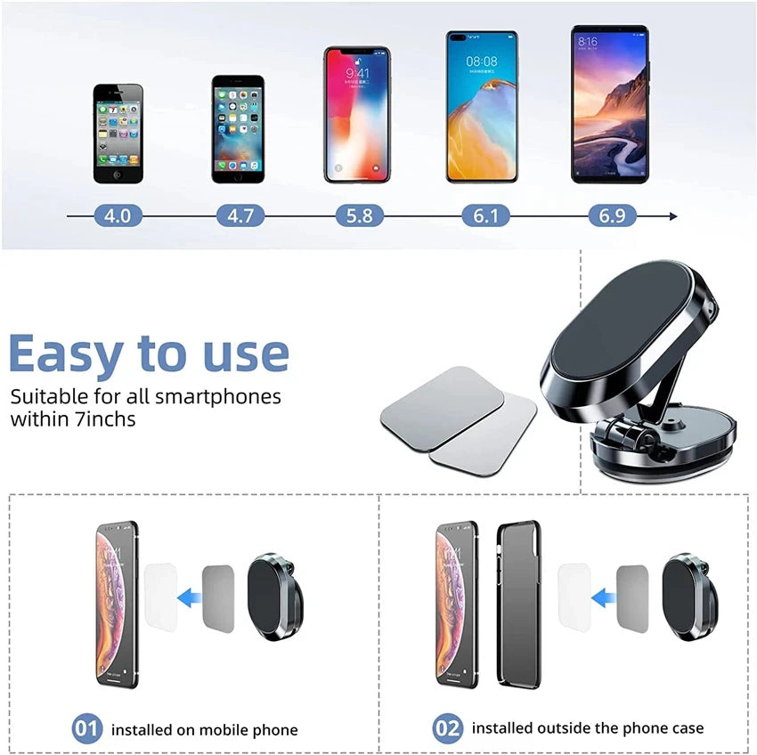 Rotatable Magnetic Car Phone Holder
