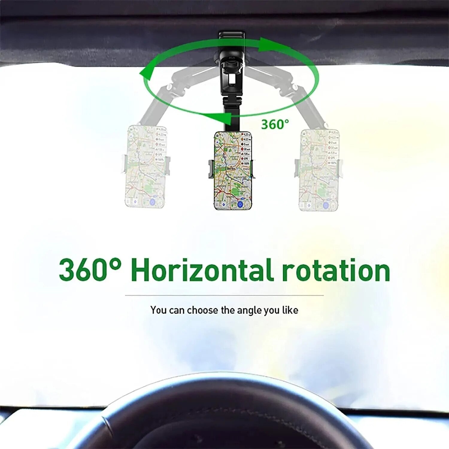 360° Rotating Sun Visor Phone Holder